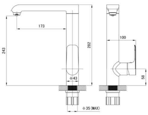 廚房龍頭(三用無鉛銅)  DF-7612DW